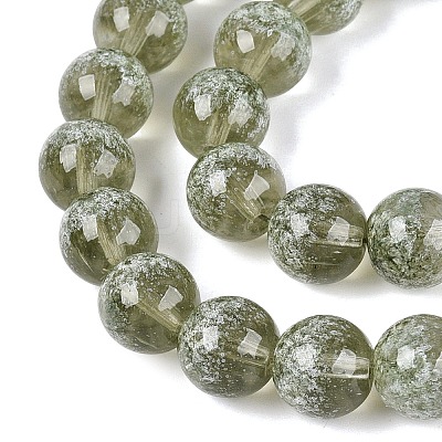 Transparent Half Spray Painted Glass Beads Strands LS-GLAA-Q110-02A-05-1