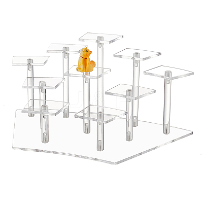 10-Slot Transparent Acrylic Minifigures Display Risers ODIS-WH0043-29B-1