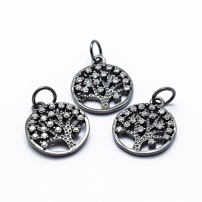 Brass Micro Pave Cubic Zirconia Charms ZIRC-L070-06B-1