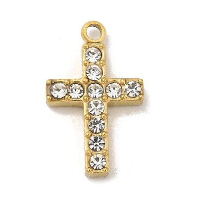 Ion Plating(IP) 304 Stainless Steel Rhinestone Pendants STAS-S131-11G-1