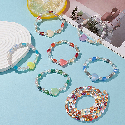 3 Strands Electroplate Glass Beads Strands EGLA-PA0001-25C-1