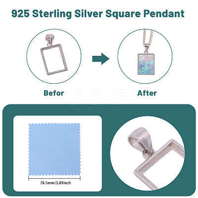1Pc 925 Sterling Silver Pendant Cabochon Settings STER-BC0002-77A-1
