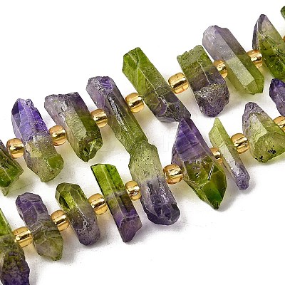 Electroplated Natural Quartz Crystal Beads Strands G-F800-D10-1