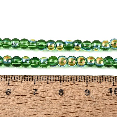 Electroplate Transparent Glass Beads Strands EGLA-Q132-4MM-A06-1