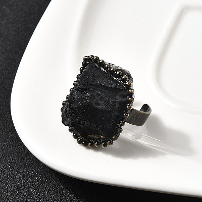 Natural Tourmaline Irregular Nugget Open Cuff Rings G-A278-03AB-02-1