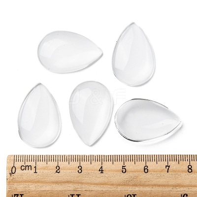 Transparent Teardrop Glass Cabochons GGLA-R024-30x20-1