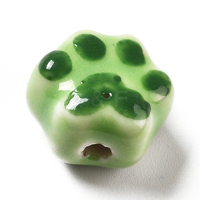 Handmade Printed Porcelain Beads PORC-F005-02E-1