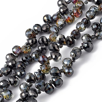 Transparent Electroplate Glass Beads Strands EGLA-F152-HP01-1