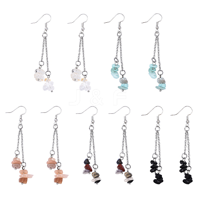 5Pair Brass Dangle Earring EJEW-YW00001-02-1