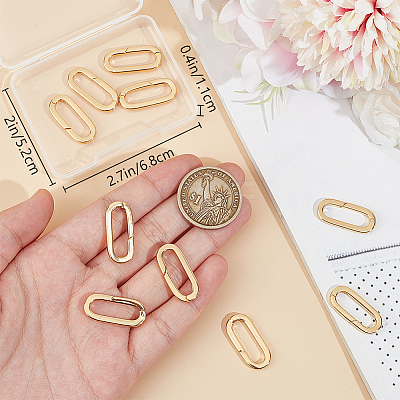 10Pcs Brass Spring Gate Rings KK-BBC0015-57G-03-1