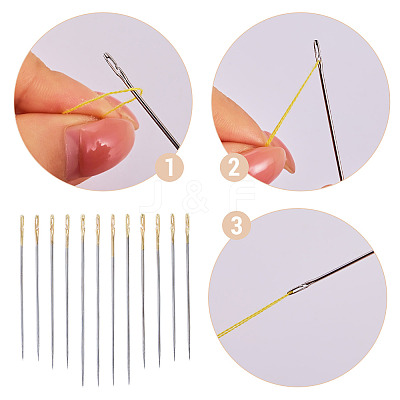 18Pcs 1Set Steel Needles DIY-TADJ0001-19-1
