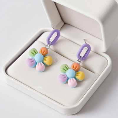 Acrylic Stud Dangle Earrings WG8B58E-01-1