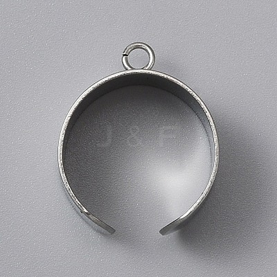 304 Stainless Steel Open Cuff Finger Ring Components X-STAS-WH0029-40B-P-1