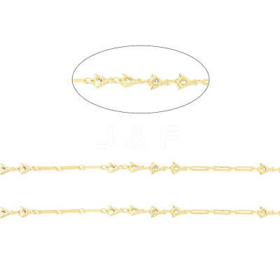 Rack Plating Brass Triangle & Paperclip Chains CHC-C025-09G-1