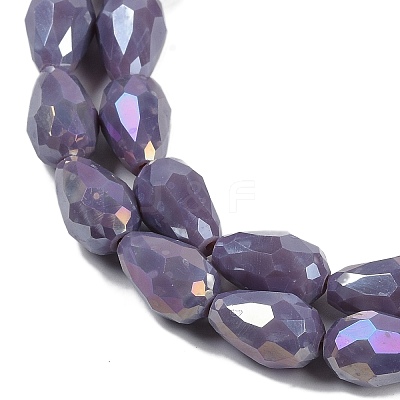 Opaque Solid Color Electroplate Glass Beads Strands EGLA-N013-P4mm-B09-1