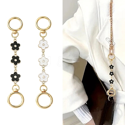 Plastic Enamel Flower Link Bag Strap FIND-YW00001-01-1