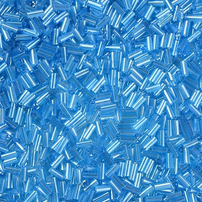 Transparent Colours Luster Glass Bugle Beads SEED-N005-001-A08-1