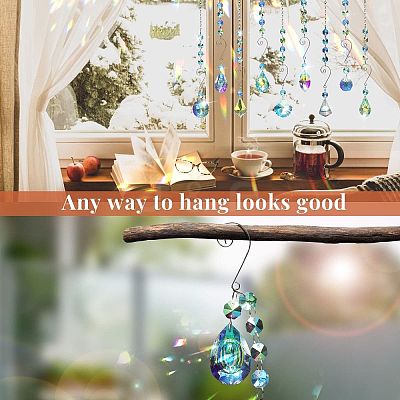 Glass Teardrop/Cone/Oval/Round Pendant Decorations WG34775-01-1
