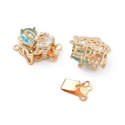Brass Glass Box Clasps KK-B125-01G-01-1