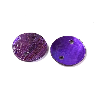 Spray Painted Natural Akoya Shell Connector Charms LS-BSHE-S304-17D-1