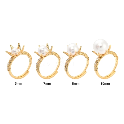 Adjustable Brass Ring Findings KK-WH0062-40G-1