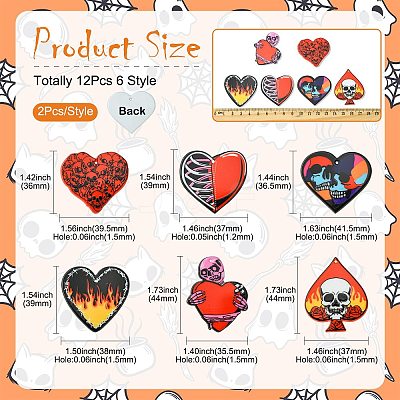 30Pcs 6 Styles Opaque Printed Acrylic Pendants MACR-CJ0002-12-1