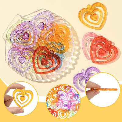 30Pcs Transparent Acrylic Pendants OACR-SP0001-88-1