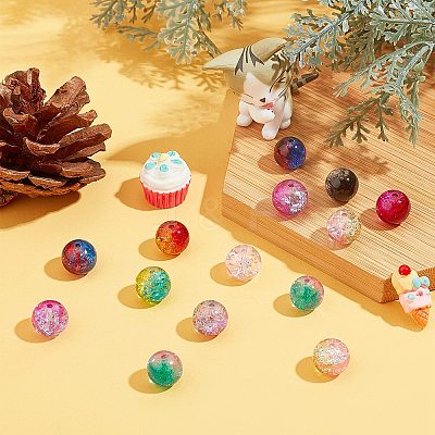 Round Transparent Crackle Glass Beads CCG-X0006-10mm-B-1