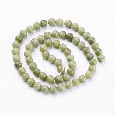 Natural Taiwan Jade Beads Strands X-GSR6mmC032-1