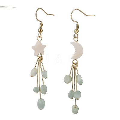 304 Stainless Steel Glass Dangle & Drop Earrings EJEW-JE07525-1