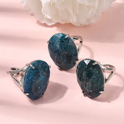 Natural Apatite Finger Rings RJEW-C154-01J-1