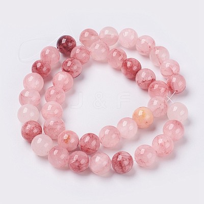 Natural Colorful Green Jade Beads Strands X-G-G757-02-10mm-1