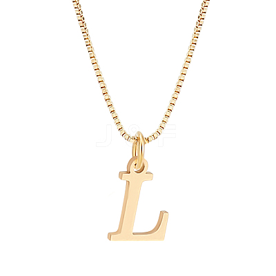 1pc 304 Stainless Steel Letter Pendant Necklaces NJEW-LP0001-38L-G-1