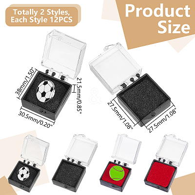 24Pcs 2 Colors Plastic Packing Boxes with Sponge Inside for Brooches CON-HY0001-06-1