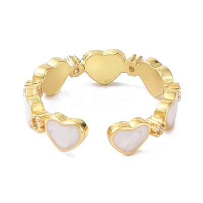 Heart Real 18K Gold Plated Cuff Rings for Girl Women Gift ZIRC-C021-05G-1