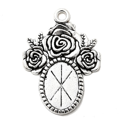 Tibetan Style Alloy Pendant Cabochon Settings LS-X-TIBEP-5199-AS-LF-1