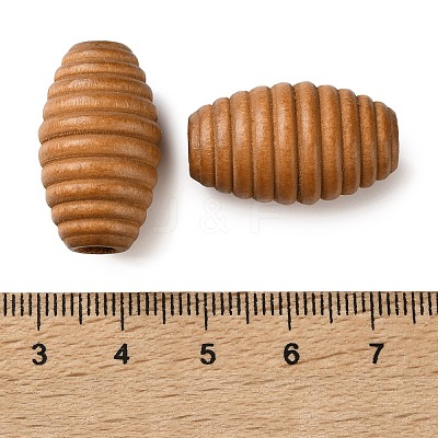 Spray Painted Wooden European Beads WOOD-A029-04C-1