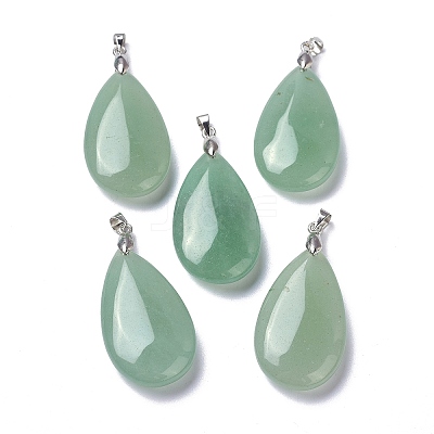 Natural Green Aventurine Pendants X-G-D084-01P-B10-1