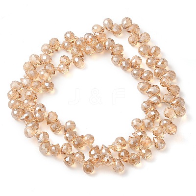 Electroplate Glass Beads Strands X-EGLA-D030-17I-1