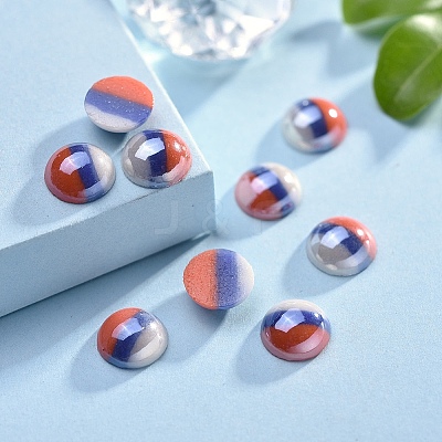 Opaque Glass Cabochons GGLA-S038-12F-8mm-1