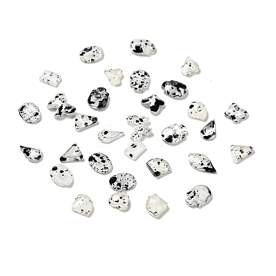 Spot Pattern Resin Cabochons LS-MRMJ-G015-15-1