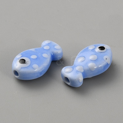 Handmade Porcelain Beads PORC-WH20001-02J-1