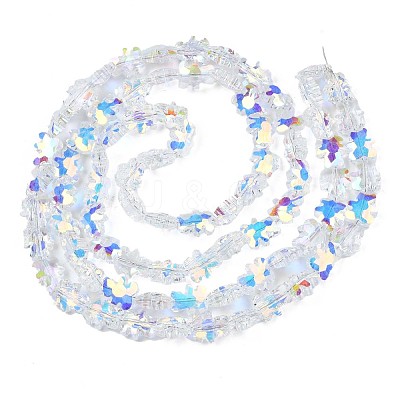 Electroplate Transparent Glass Beads Strands EGLA-N002-21A-B01-1