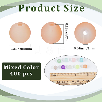 Transparent Frosted Glass Beads FGLA-PA0001-02C-1