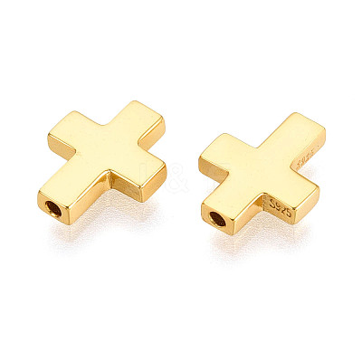 925 Sterling Silver Religion Cross Beads STER-N016-122G-1