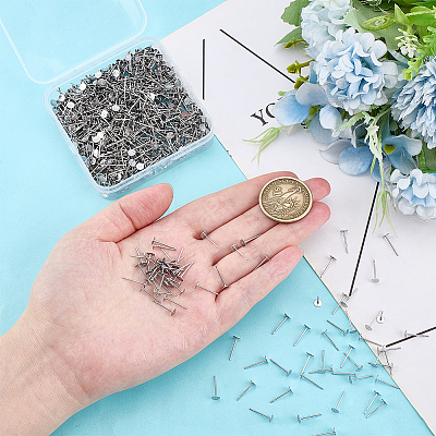 1000Pcs Tarnish Resistant 304 Stainless Steel Stud Earring Settings STAS-ME0001-50C-1