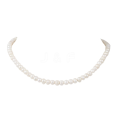 Natural Cultured Freshwater Pearl Potato Beaded Nekclaces NJEW-JN05869-1