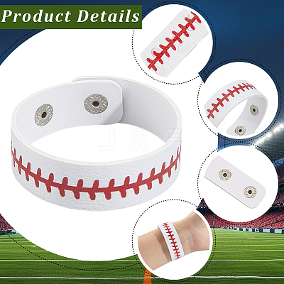 20Pcs 2 Styles Leather Wide Cord Bracelet with Snap Button for Men Women GUQI-CL0001-02B-1