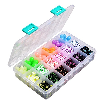 450pcs 18 Colors Opaque Acrylic European Beads MACR-SZ0001-17-1