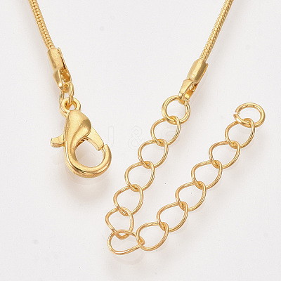 Brass Round Snake Chain Necklace Making MAK-T006-11B-G-1